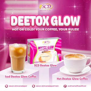 Deetox Glow 20 in 1 Coffee packet featuring vibrant packaging and a rich coffee blend for glowing skin.